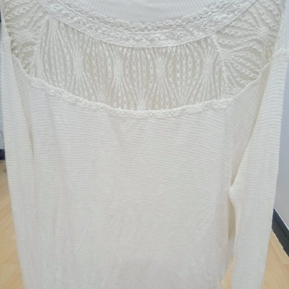 Free People lace long sleeve blouse